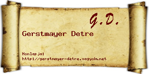 Gerstmayer Detre névjegykártya
